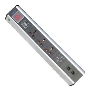 3-WAY DESKTOP PDU WITH 3 UNIVERSAL SOCKETS, 2 RJ45, SPD, USB, WITH SWITCH